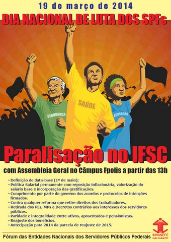 Confira as orientações para a paralisação de amanhã (19/03) no IFSC
