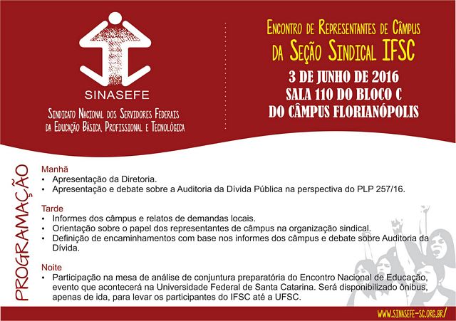 Confira a programação do Encontro de Representantes de Câmpus, no dia 3