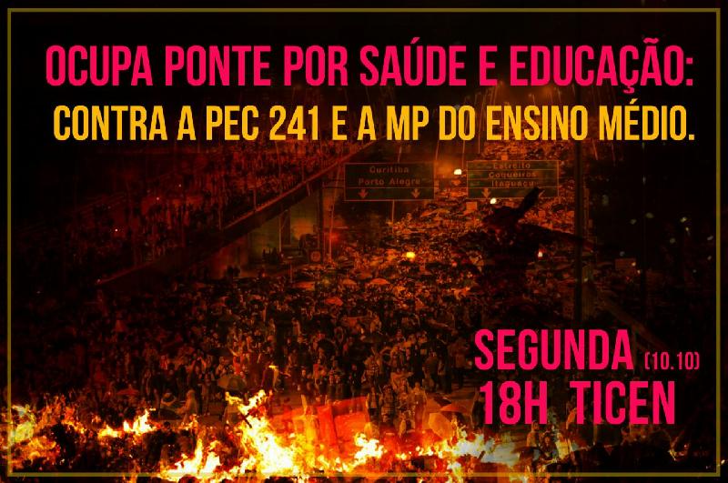 Ato contra PEC 241 e MP do Ensino Médio mobiliza Floripa nesta segunda