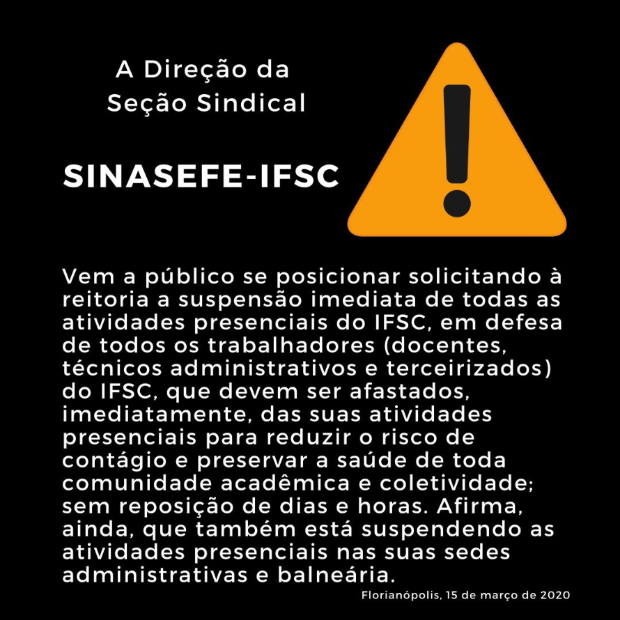 Urgente! Nota da Diretoria da Seção