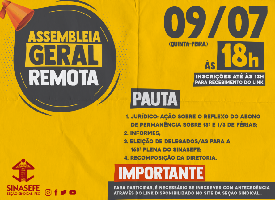 Assembleia dia 9 vai eleger delegados para a Plena