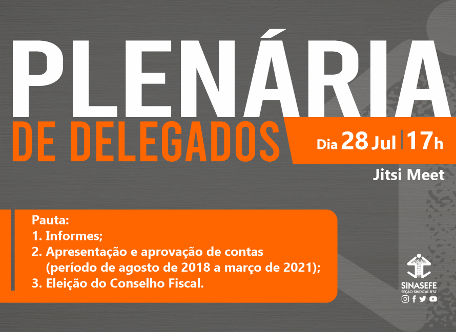 Seção realiza Plenária de Delegados no dia 28/7