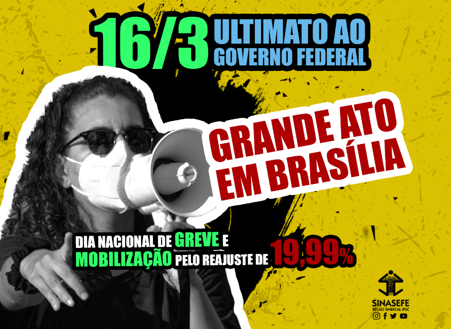 Seção abre vagas para o grande ato do dia 16/3 em Brasília