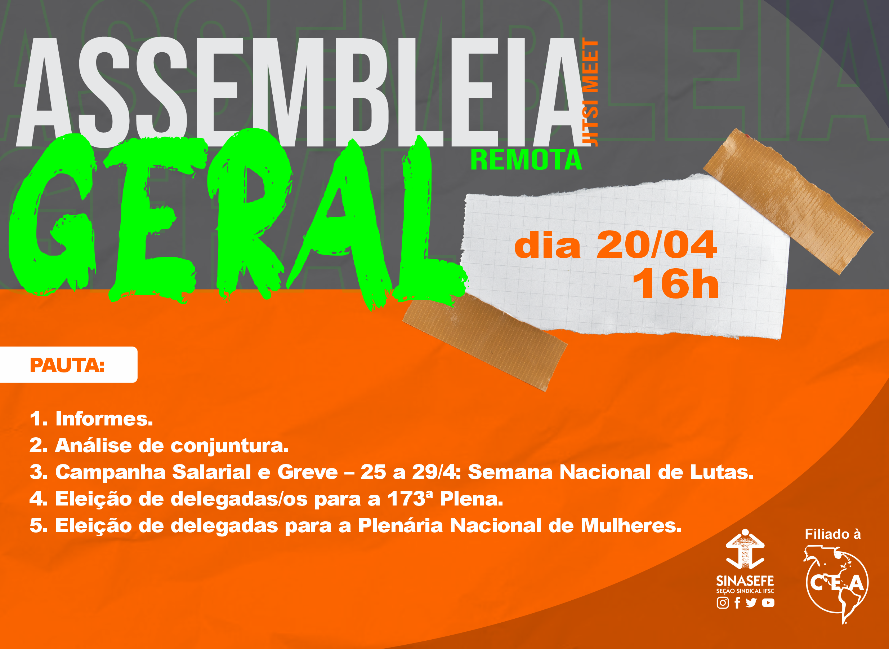 Assembleia dia 20/4 vai discutir campanha salarial e greve