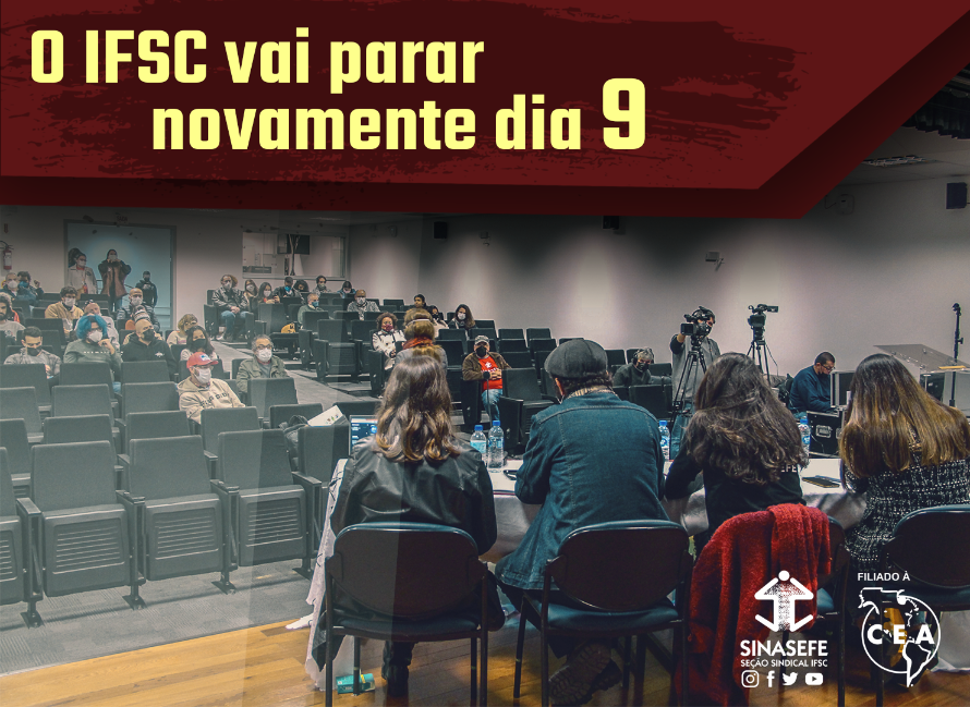 Assembleia aprova nova paralisação no IFSC dia 9 de junho