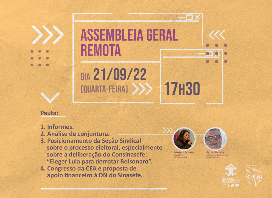 Assembleia vai definir posição do sindicato nas eleições