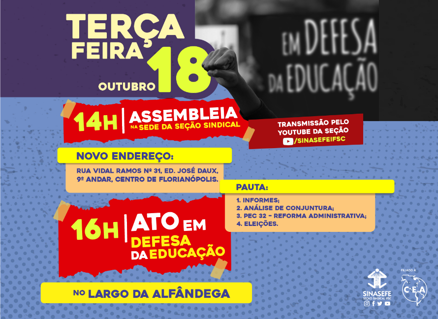 18/10 é dia de ir às ruas em defesa da educação pública