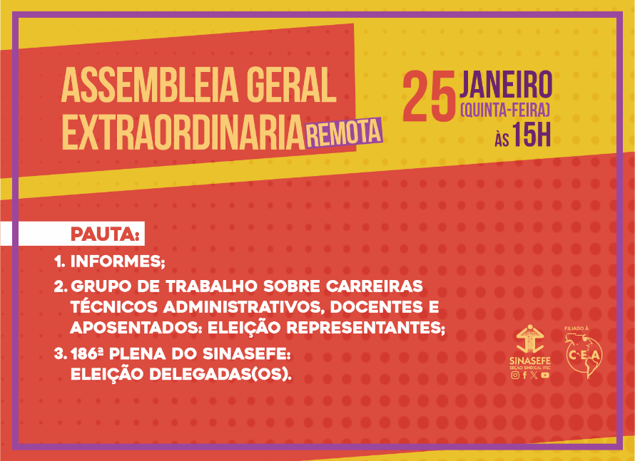 Seção realiza assembleia remota nesta quinta, dia 25/1