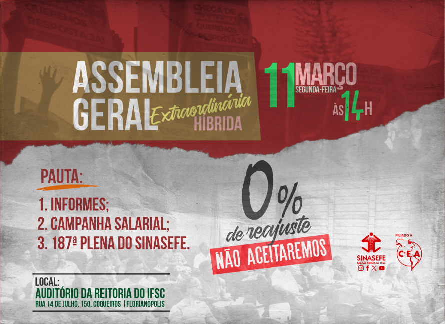 Campanha salarial será tema da assembleia do dia 11/03