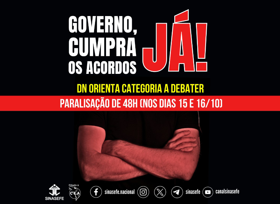 Governo não cumpre acordo. Sinasefe chama paralisação