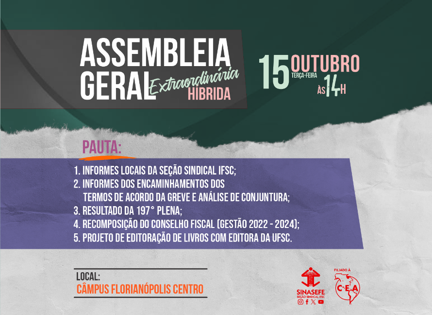 Servidores aprovam paralisação no IFSC neste dia 15/10