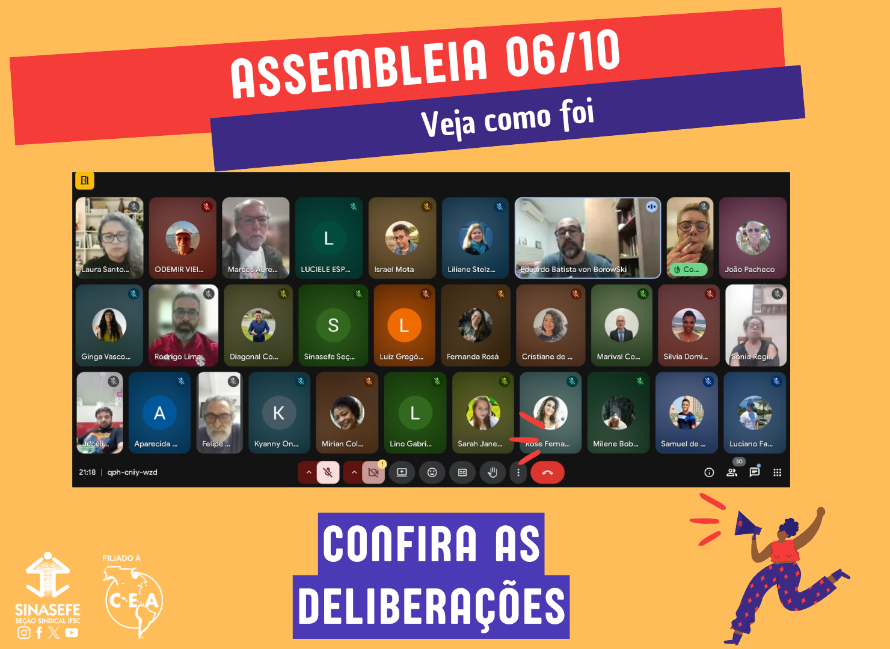 Assembleia discute mobilização, Consinasefe e ENNIQ